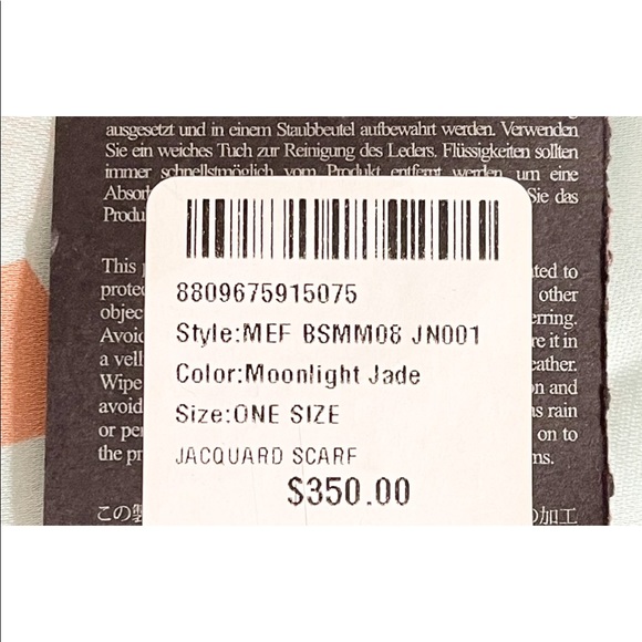 MCM Silk Logo Moonlight Jade Summer Scarf Summer Shawl - Picture 5 of 14